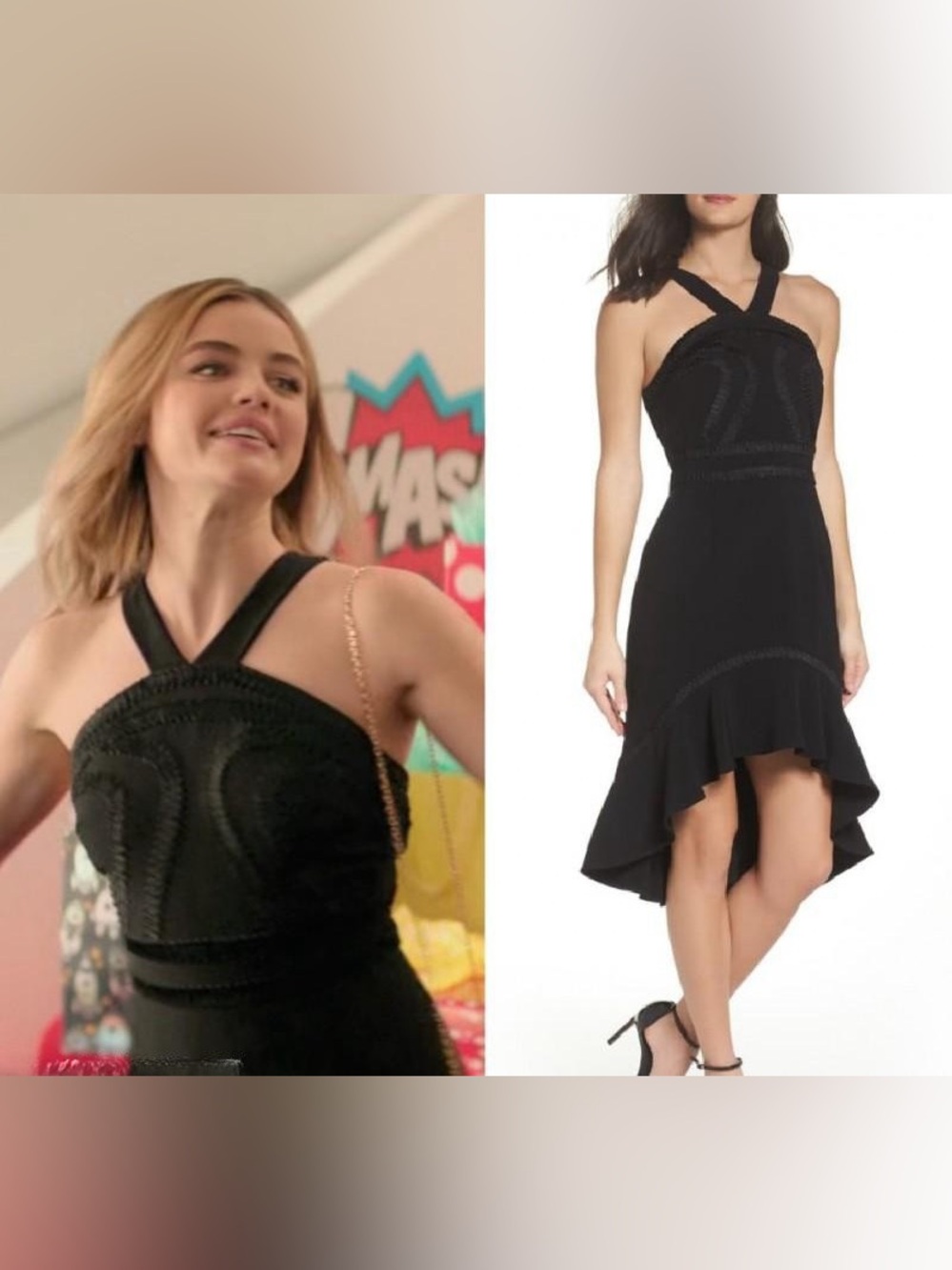 NWT foxiedox Black Cross-Halter High-Low Dress